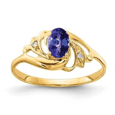 Tanzanite Diamond Ring 14k Gold 6x4mm Oval X9716T/A, MPN: X9716T/A, 883957636665