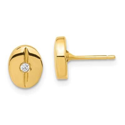 CZ Fancy Post Earrings 14k Gold Polished YE162