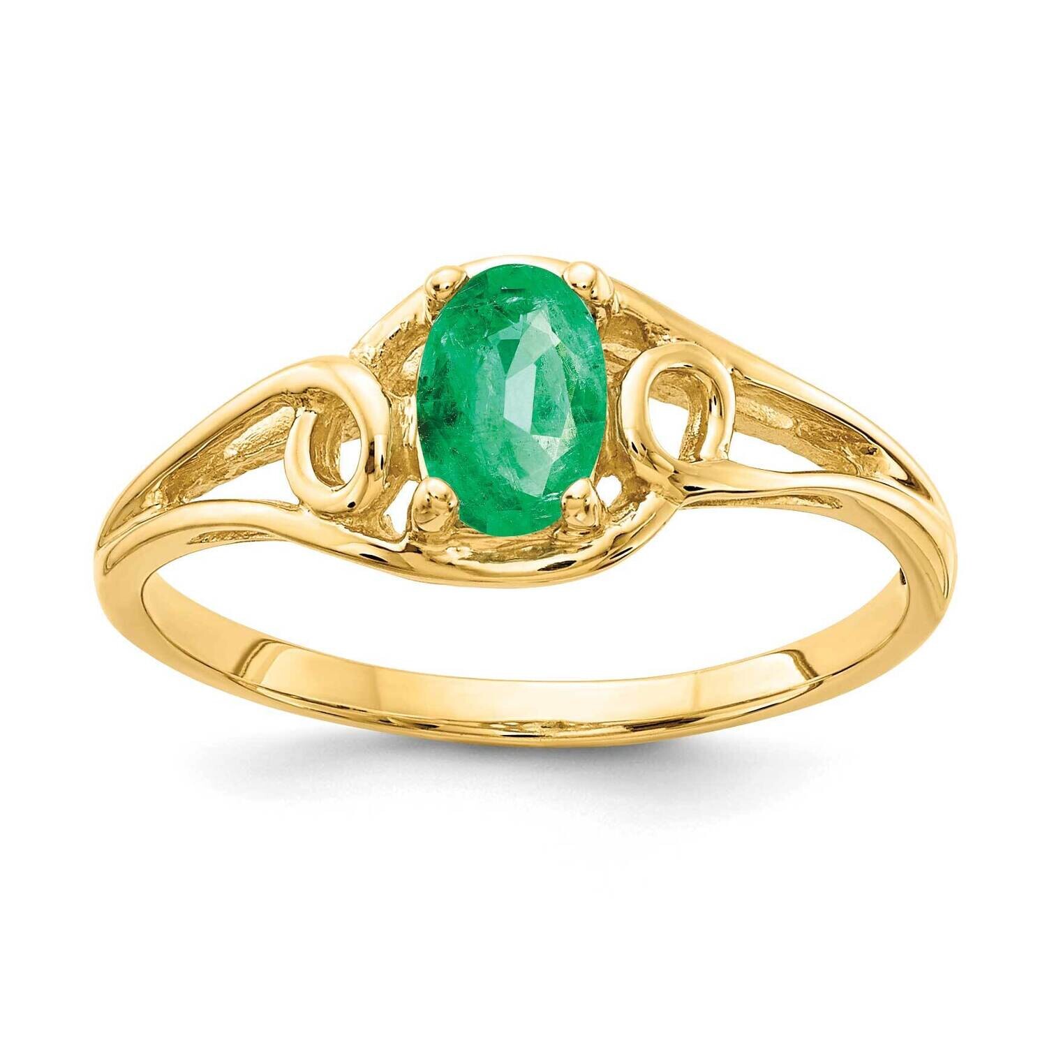 Emerald Ring 14k Gold 7x5mm Oval Y2205E, MPN: Y2205E, 883957541747