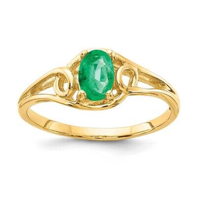 Emerald Ring 14k Gold 7x5mm Oval Y2205E, MPN: Y2205E, 883957541747