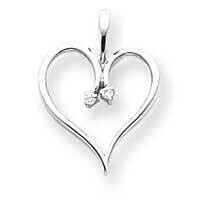 Diamond heart pendant 14k white Gold XH24WA, MPN: XH24WA, 883957995212