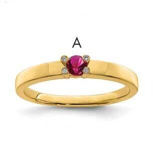 Synthetic Stone &amp; Diamond Set Ring 14k Gold Family Jewelry XMR31/1SY, MPN: XMR31/1SY, 883957160122