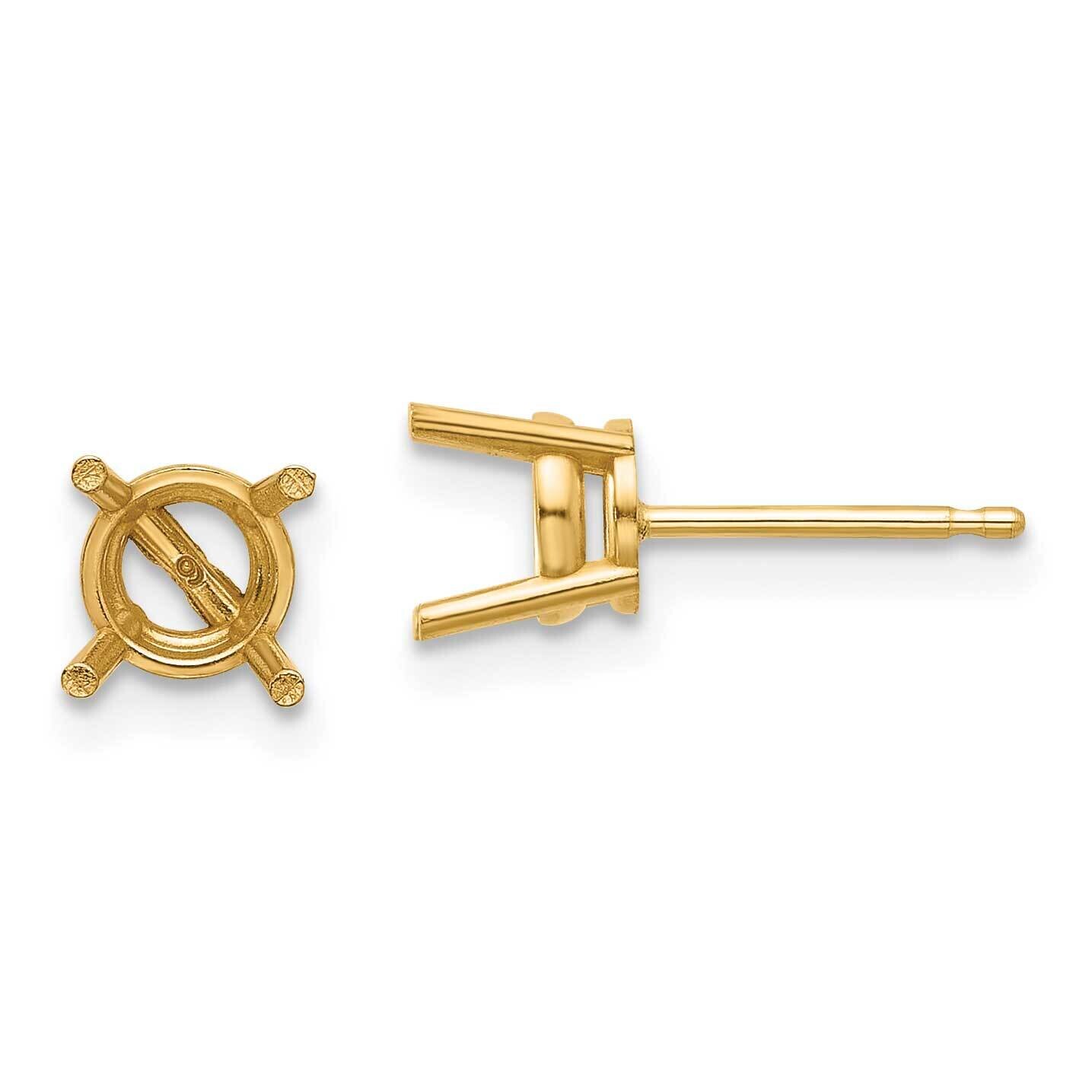 6mm Round Earring Mountings 14k Gold XE73, MPN: XE73, 191101835193