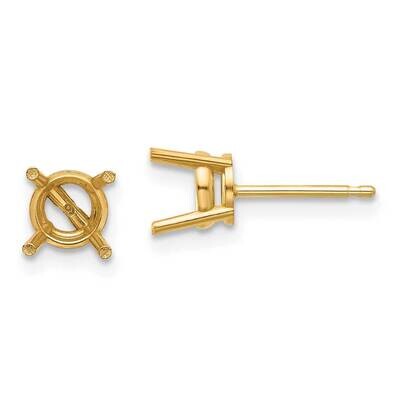 6mm Round Earring Mountings 14k Gold XE73, MPN: XE73, 191101835193