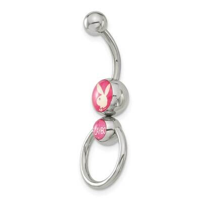 Playboy Pink Dangle 14 Gauge Belly Ring PBB152