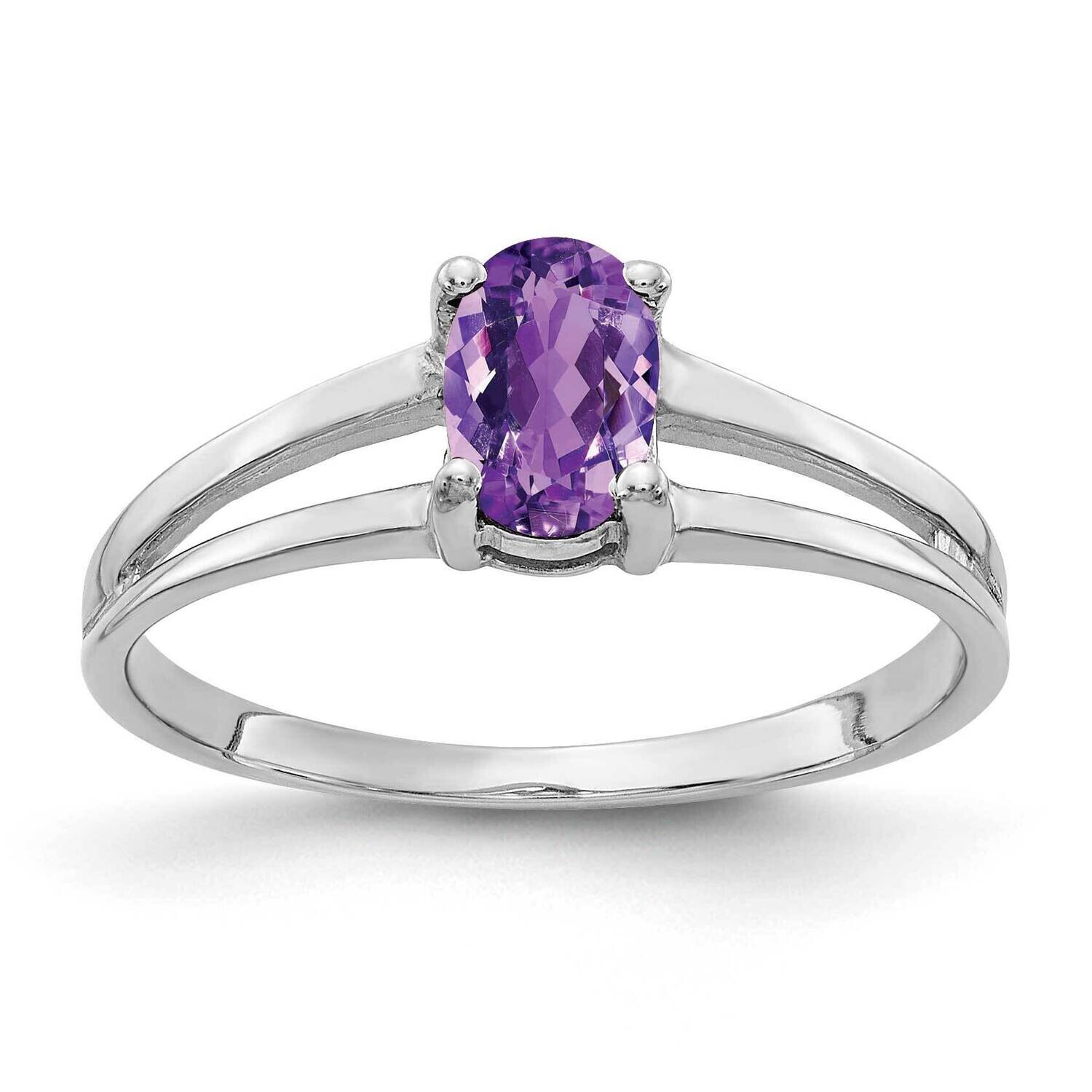 Amethyst Ring 14k white Gold 6x4mm Oval Y2074AM, MPN: Y2074AM, 883957706122