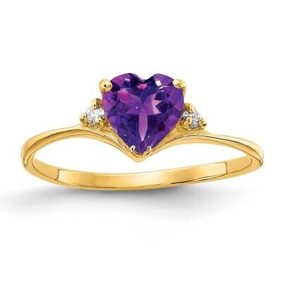 6mm Heart Amethyst Diamond Ring 14k Gold Y2185AM_AA, MPN: Y2185AM_AA, 883957650913