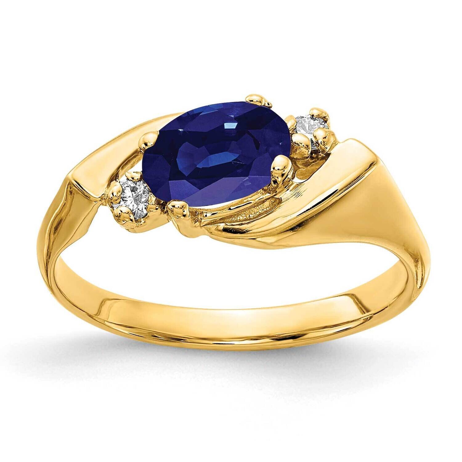 Sapphire Diamond Ring 14k Gold 7x5mm Oval Y2260S/A, MPN: Y2260S/A, 883957612997