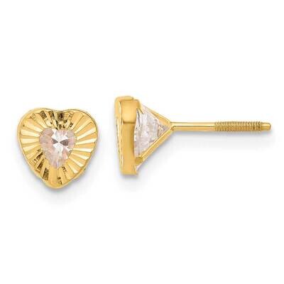 14k Gold Madi K Diamond Heart Post Earrings SE2226