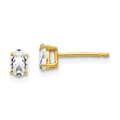 5x3mm Oval CZ Diamond Earrings 14k Gold XE85CZ Diamond, MPN: XE85CZ, 883957105475