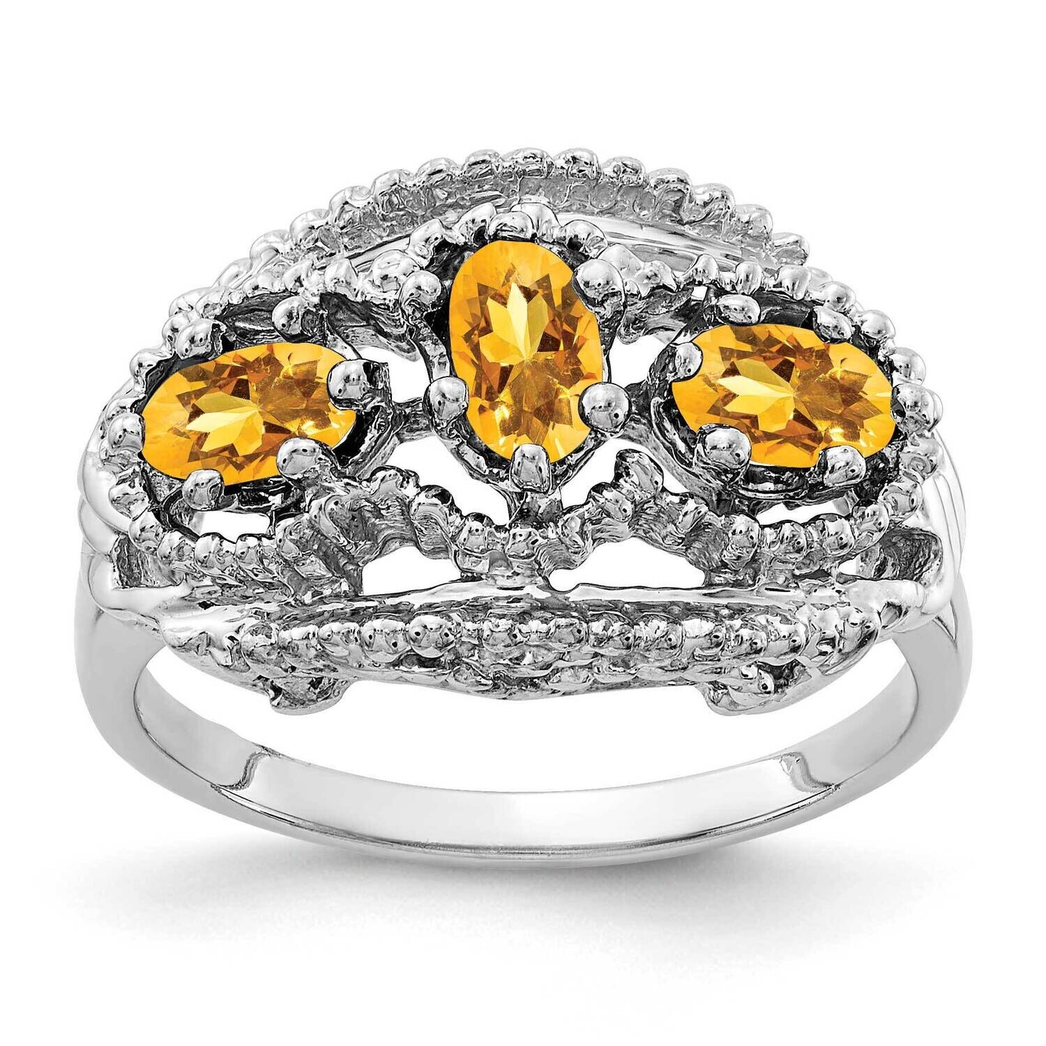 Citrine Ring 14k white Gold 5x3mm Oval Y2060CI, MPN: Y2060CI, 883957682181