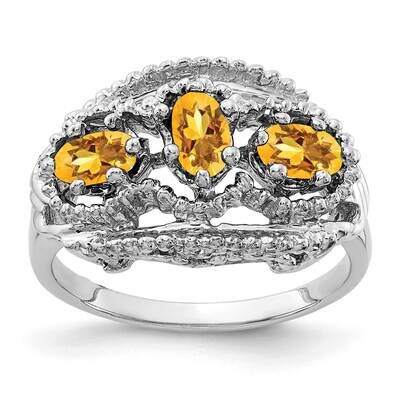 Citrine Ring 14k white Gold 5x3mm Oval Y2060CI, MPN: Y2060CI, 883957682181
