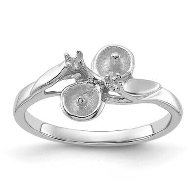 Polished .05ct. Diamond &amp; Cultured Pearl Ring Mounting 14k White Gold Y1880, MPN: Y1880,