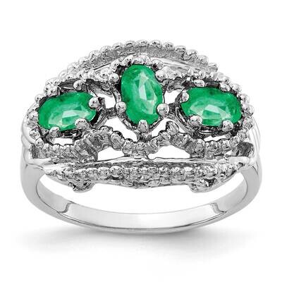 Emerald Ring 14k white Gold 5x3mm Oval Y2060E, MPN: Y2060E, 883957682228