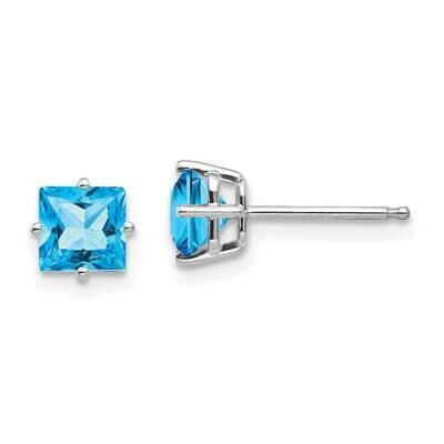 5mm Square Earring Mounting 14k White Gold XE61W, MPN: XE61W, 191101834974