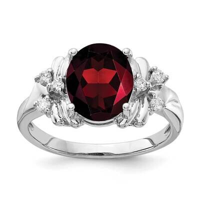10x8mm Oval Garnet Diamond Ring 14k white Gold Y2240GA/A, MPN: Y2240GA/A, 883957618357