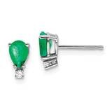 6x4mm Pear Emerald Diamond Earrings 14k White Gold XE761E/VS, MPN: XE761E/VS, 883957226101