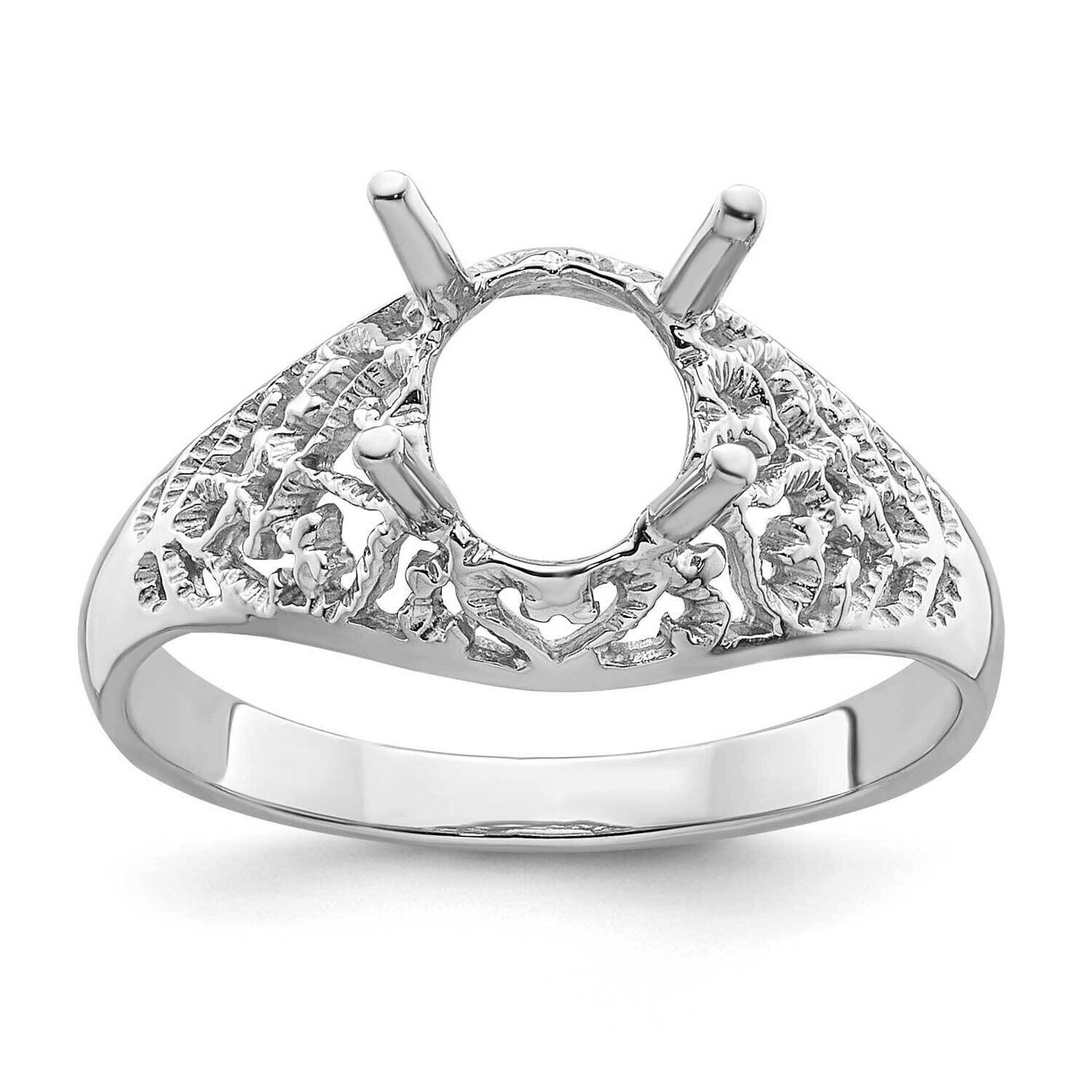 Gemstone Ring Mounting 14k White Gold Y4697