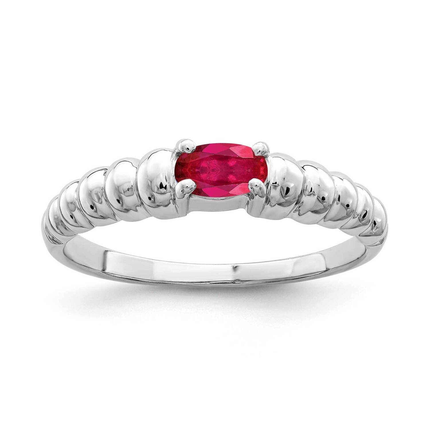 Ruby Ring 14k white Gold 5x3mm Oval X9711R, MPN: X9711R, 883957641911