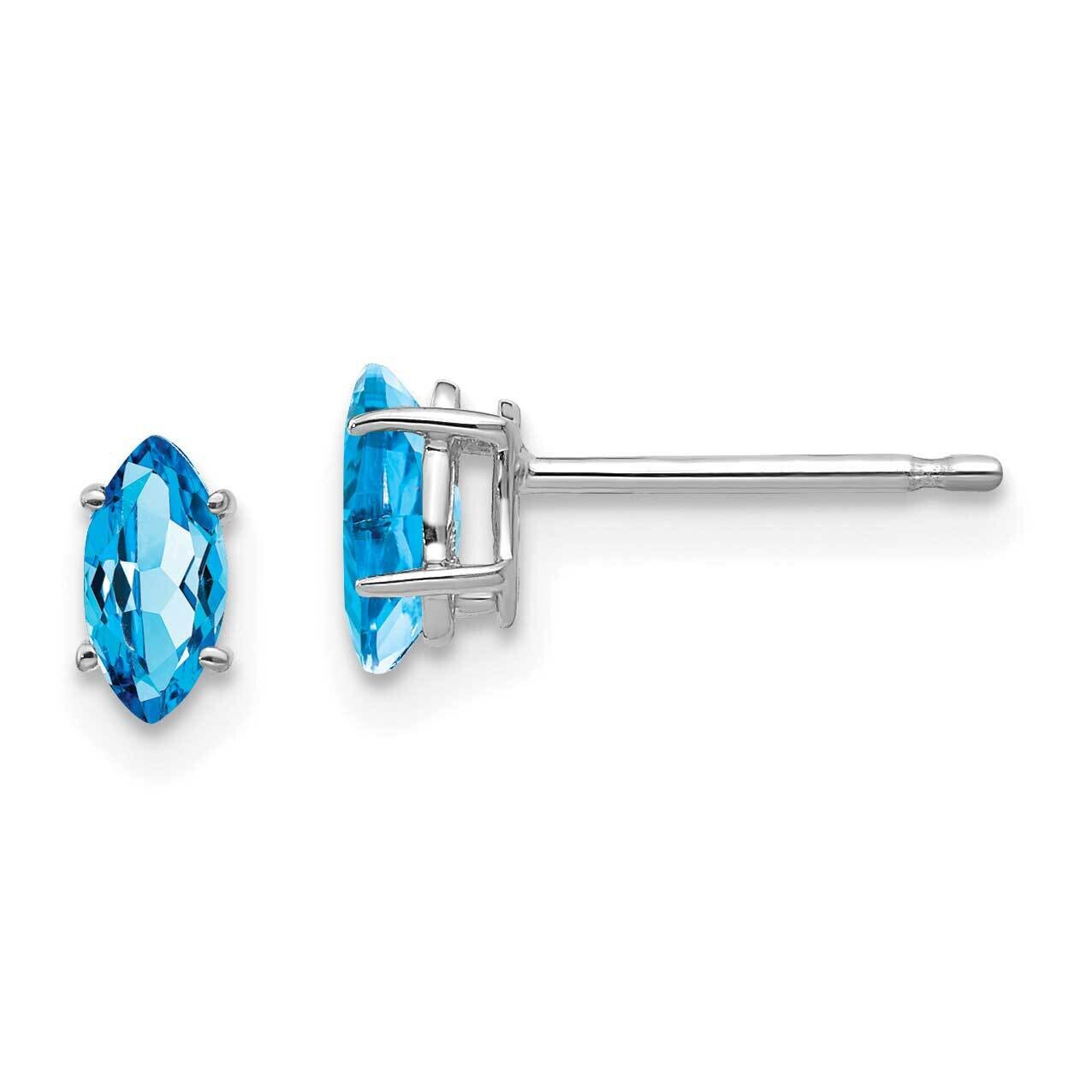 6x3mm Marquise Blue Topaz earring 14k White Gold XE102WBT, MPN: XE102WBT, 883957089423