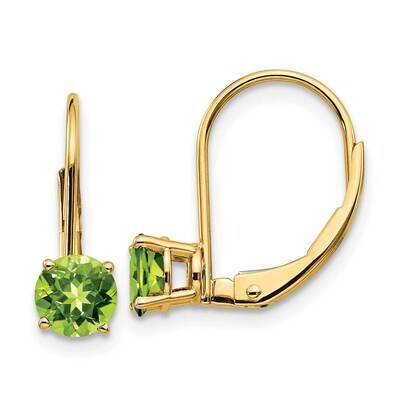 5mm Peridot Leverback Earrings 14k Gold XLB111PE, MPN: XLB111PE, 883957119656
