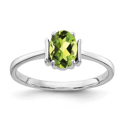 Peridot Ring 14k white Gold 7x5mm Oval Y2220PE, MPN: Y2220PE, 883957554648