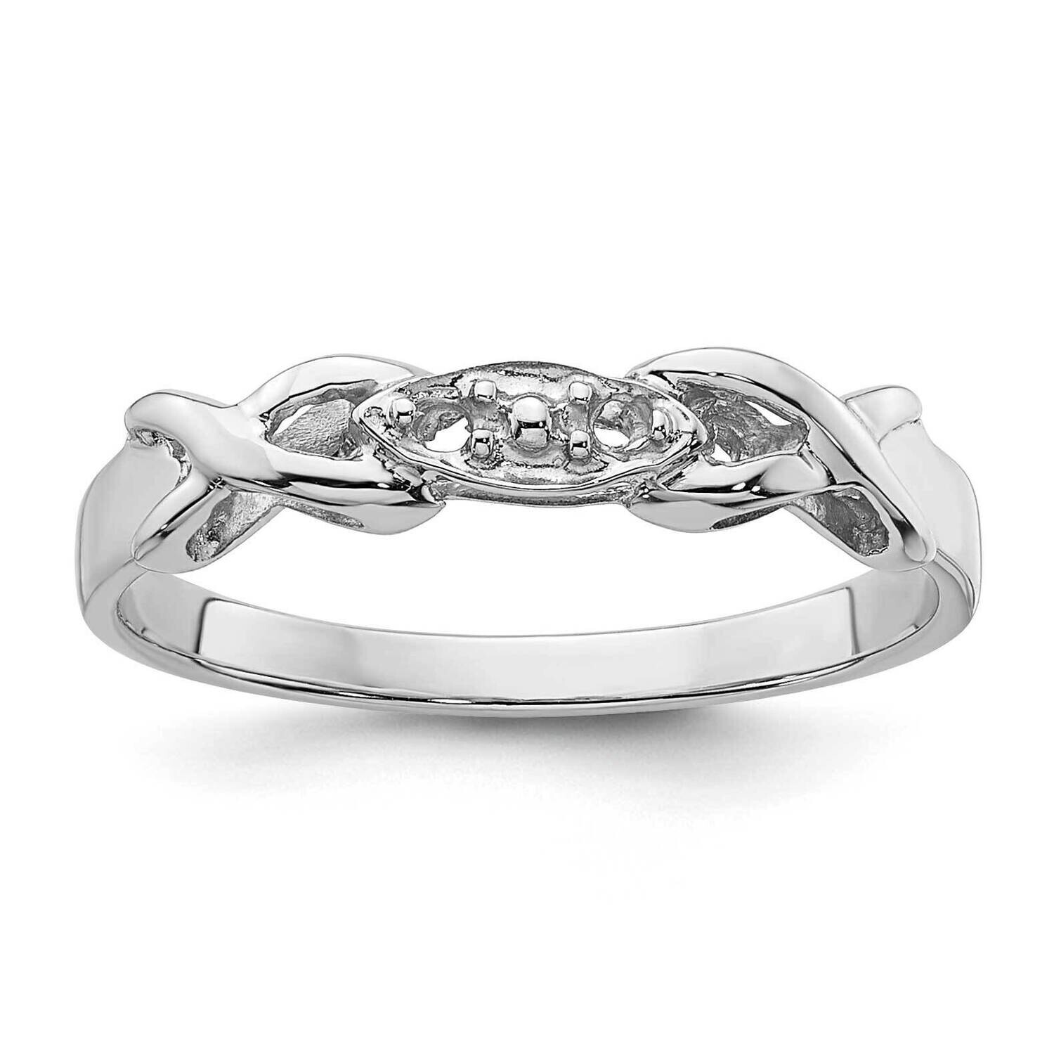 Polished .03ct. Diamond Twisted Ring Mounting 14k White Gold X9634, MPN: X9634,