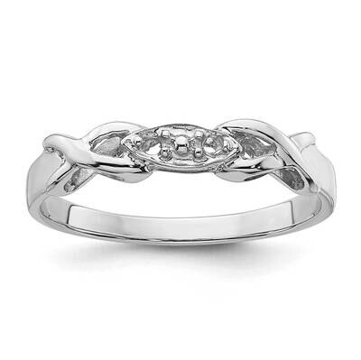 Polished .03ct. Diamond Twisted Ring Mounting 14k White Gold X9634, MPN: X9634,