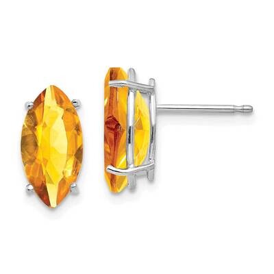 10x5mm Marquise Citrine earring 14k White Gold XE105WCI, MPN: XE105WCI, 883957090375