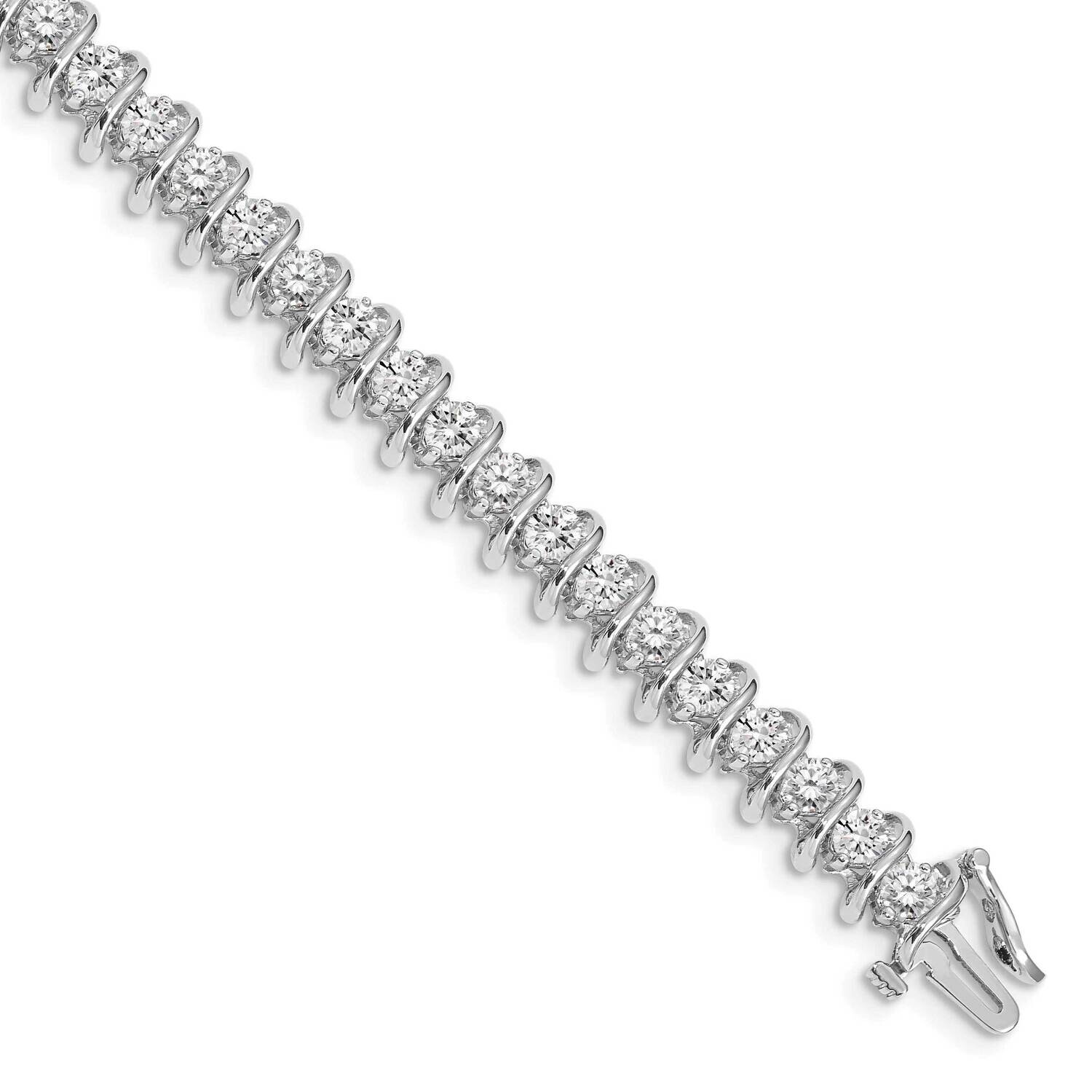 Holds 36 3.3mm Stones 5.15ct Swirled Tennis Bracelet Mountin 14k White Gold X2006W, MPN: X2006W, 19…