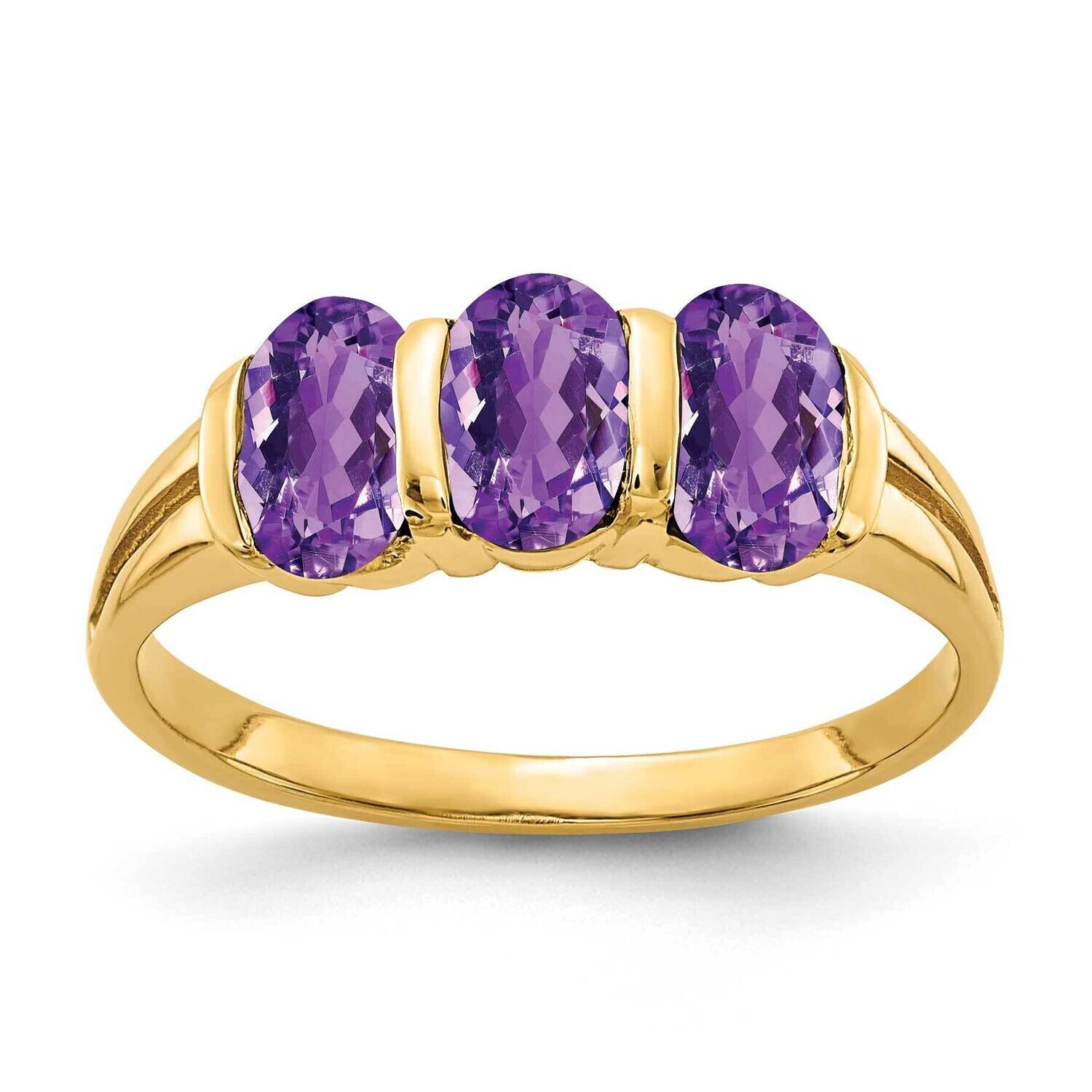Amethyst Ring 14k Gold 6x4mm Oval Y2034AM, MPN: Y2034AM, 883957672700