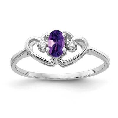 5x3mm Oval Amethyst Diamond Ring 14k White Gold X9719AM_AA, MPN: X9719AM_AA, 883957639871