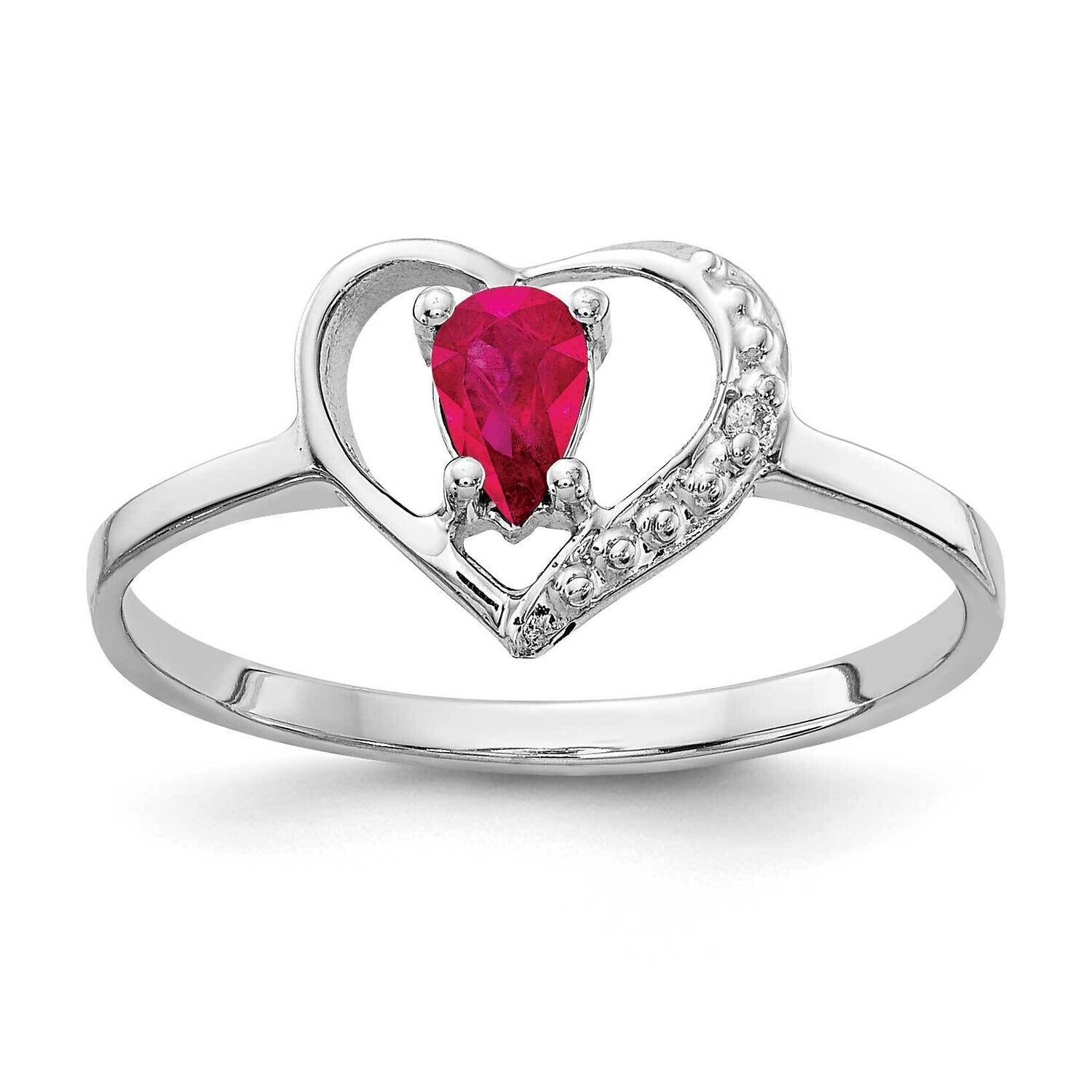 5x3mm Pear Ruby Diamond Ring 14k White Gold X9729R_AA, MPN: X9729R_AA, 883957643458