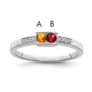 Family Jewelry Genuine Stone &amp; Diamond Set Ring 14k White Gold XMRW42/2GY, MPN: XMRW42_2--6, 883957…
