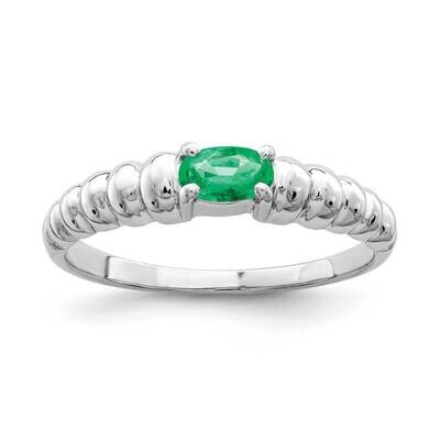 Emerald Ring 14k white Gold 5x3mm Oval X9711E, MPN: X9711E, 883957640655
