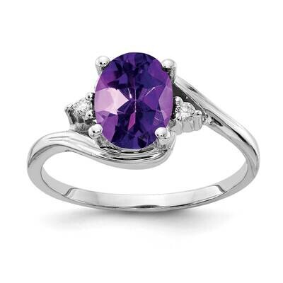 8x6mm Oval Amethyst Diamond Ring 14k White Gold Y2246AM_AA, MPN: Y2246AM_AA, 883957625195