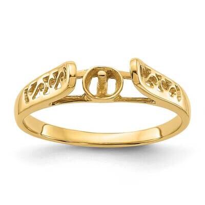 Cultured Pearl Filigree Ring Mounting 14k Gold Polished Y1845, MPN: Y1845,