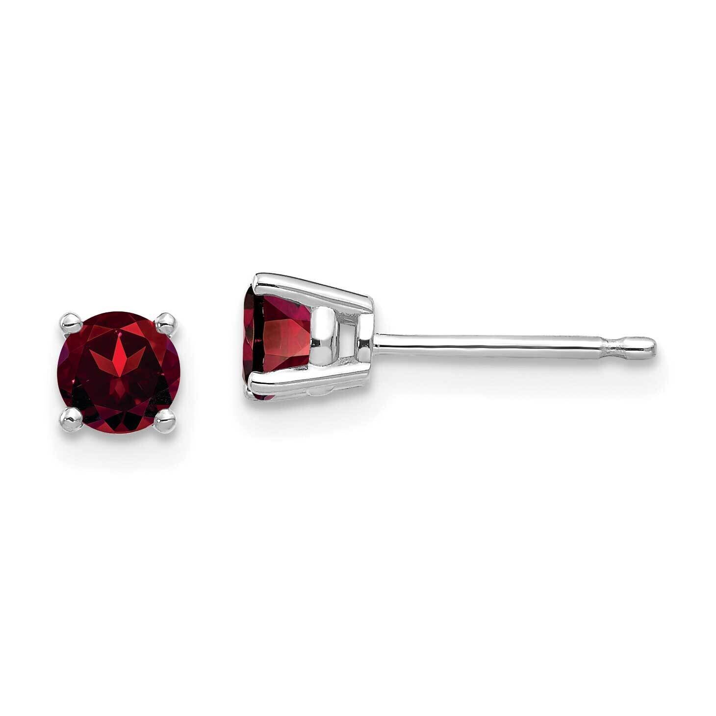 4mm Garnet Earrings 14k White Gold XE71WGA, MPN: XE71WGA, 883957341521