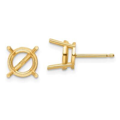 14ky Gold 8mm Round Earring Mountings XE75, MPN: XE75, 191101835261