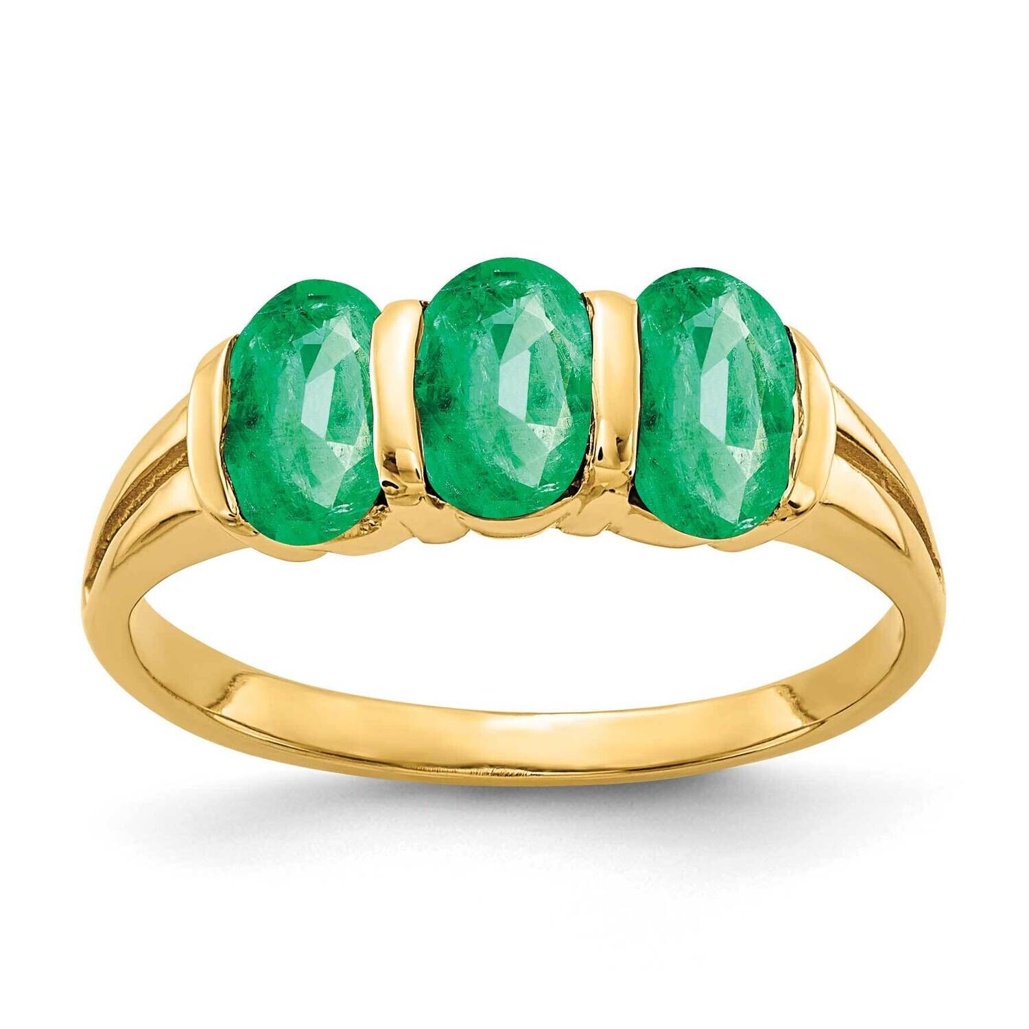 Emerald Ring 14k Gold 6x4mm Oval Y2034E, MPN: Y2034E, 883957674025