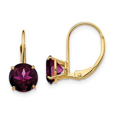 7mm Rhodolite Garnet Leverback Earrings 14k Gold XLB113RG, MPN: XLB113RG, 883957120041