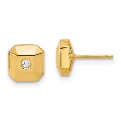 Faceted CZ Post Earrings 14k Gold Polished YE237