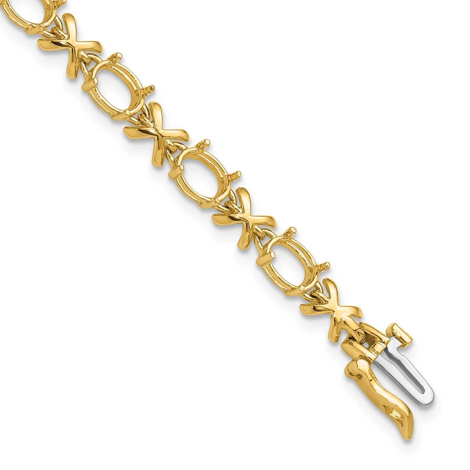 7x5 Gemstone Bracelet Mounting 14k Gold X962