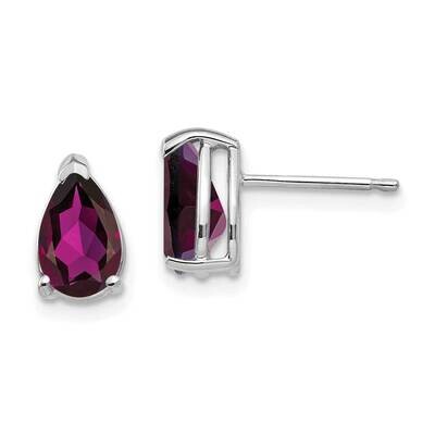 8x5mm Pear Rhodolite Garnet Earrings 14k White Gold XE81WRG, MPN: XE81WRG, 883957224886