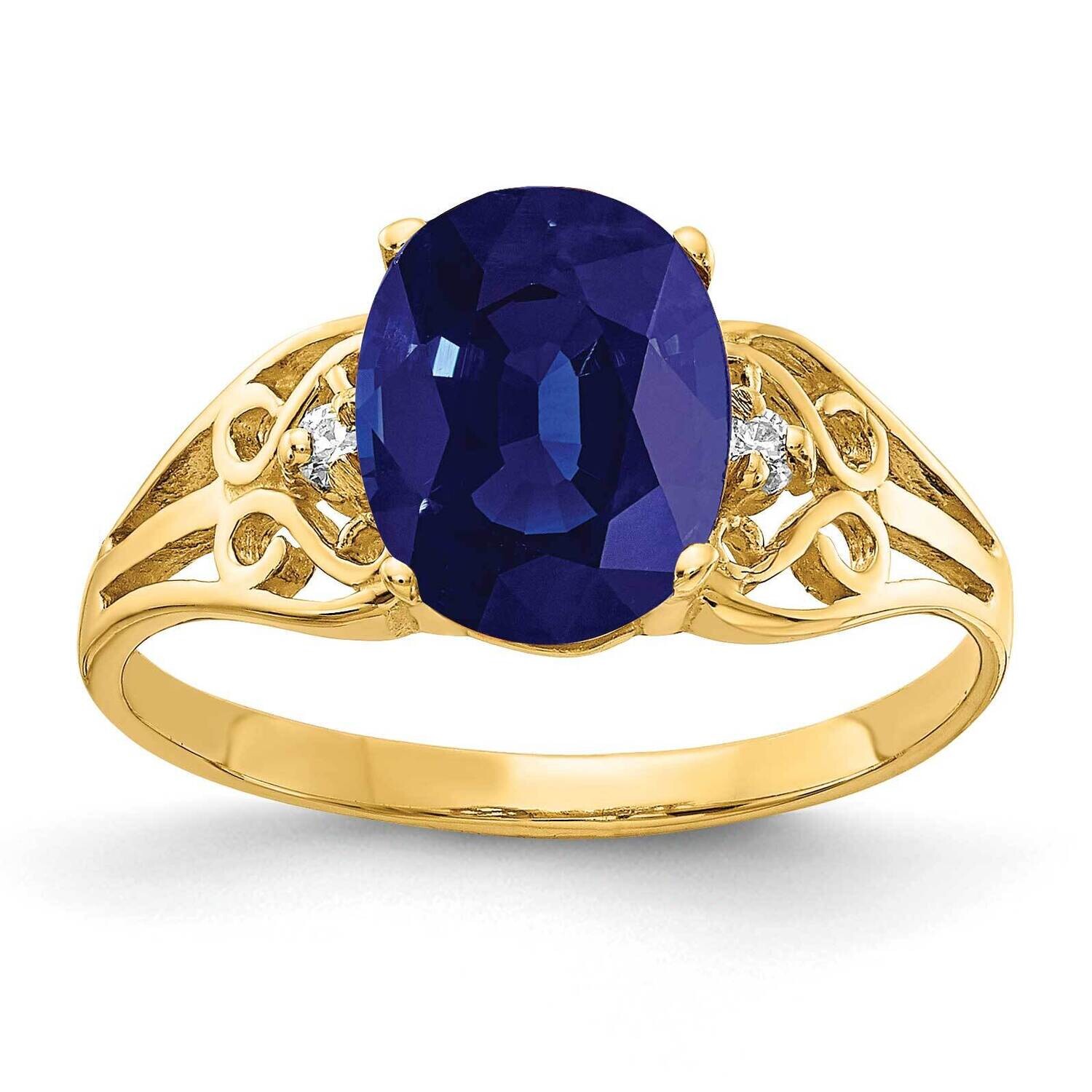 9x7mm Oval Sapphire Diamond Ring 14k Gold X6106S/A