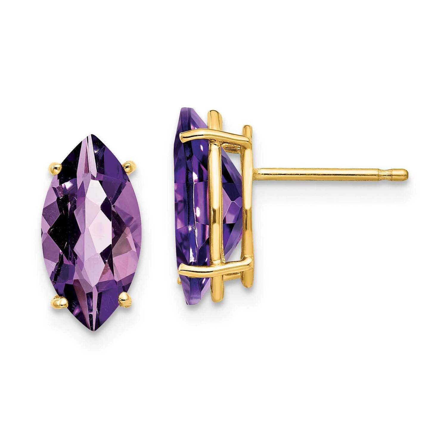 12x6mm Marquise Amethyst earring 14k Gold XE106AM, MPN: XE106AM, 883957090498