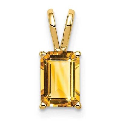7x5mm Emerald Cut Citrine pendant 14k Gold XP420CI, MPN: XP420CI, 883957207100