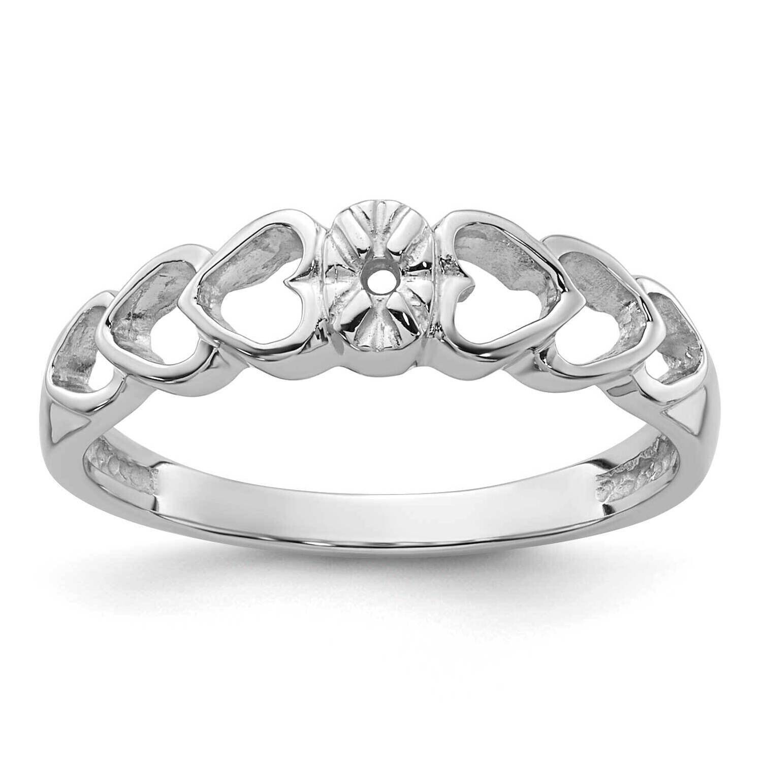 0.02ct. Diamond Heart Ring Mounting 14k White Gold Y4188