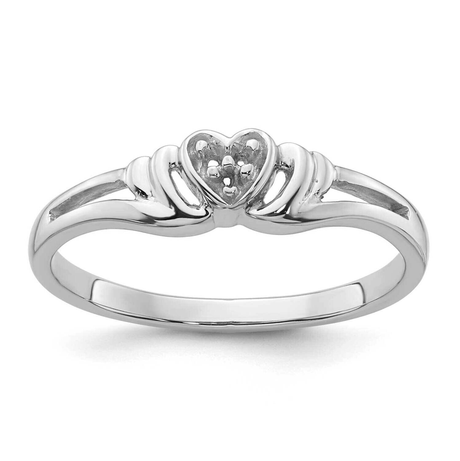 0.03ct. Diamond Heart Ring Mounting 14k White Gold Y4176