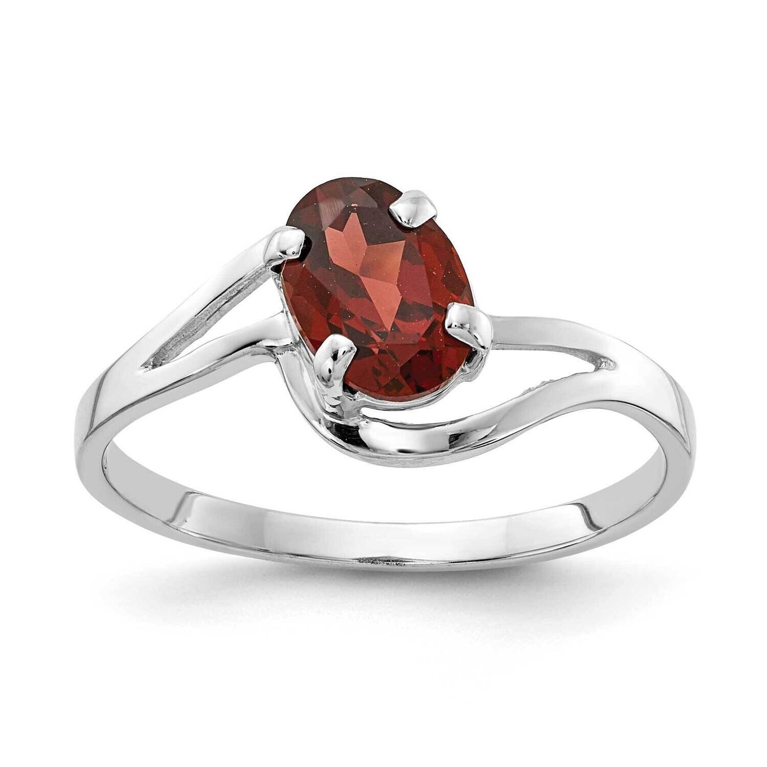 7x5mm Oval Garnet ring 14k White Gold Y4643GA